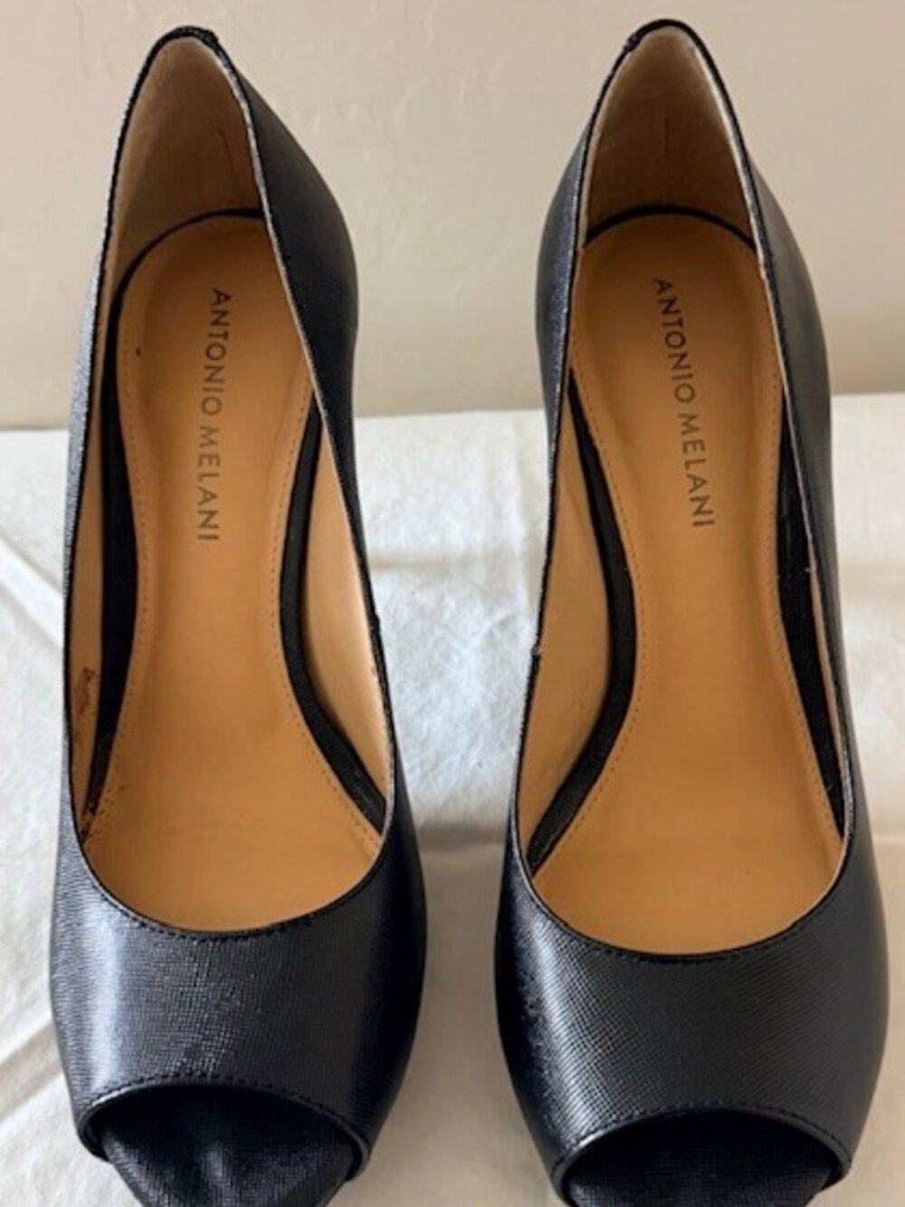 Antonio Melani Erika Peep-Toe Platform Heel, Textured, Size 8.5M - Picture 2 of 8